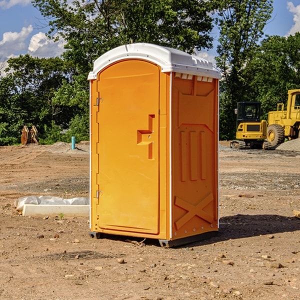 how often are the portable restrooms cleaned and serviced during a rental period in Eastvale